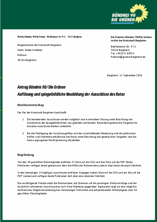 Unser Antrag zur auflösung der Ausschüsse